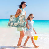 Senya Large Beach Totes Canvas Tote Shoulder Bag Water Resistant for Gym Travel Daily (Sea Turtle Starfish)
