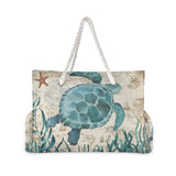 Senya Large Beach Totes Canvas Tote Shoulder Bag Water Resistant for Gym Travel Daily (Sea Turtle Starfish)