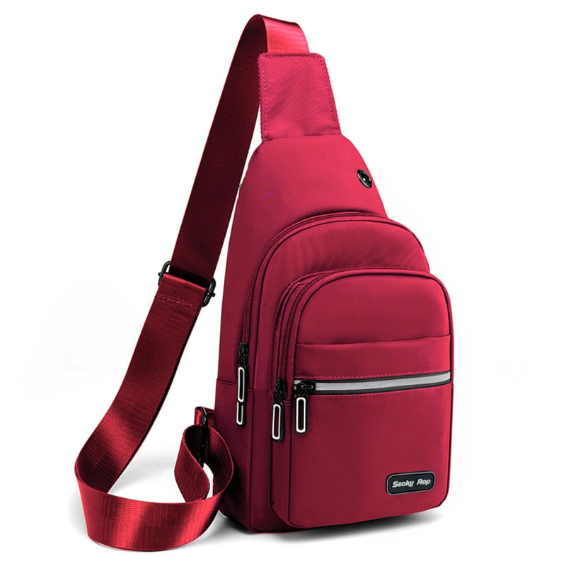Seoky Rop Sling Bag Crossbody Backpack for Men Women Multipurpose Chest Shoulder Bag for Travel Hiking Daypack Red