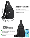 Seoky Rop Sling Bag Crossbody Backpack for Men Women Small Purse Chest Shoulder Bag for Travel Hiking Daypack Black