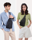 Seoky Rop Sling Bag Crossbody Backpack for Men Women Small Purse Chest Shoulder Bag for Travel Hiking Daypack Black