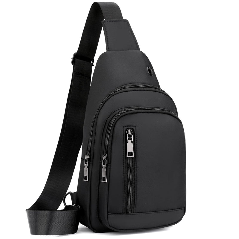 Seoky Rop Sling Bag Crossbody Backpack for Men Women Small Purse Chest Shoulder Bag for Travel Hiking Daypack Black