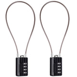 SEPOX® Versatile Twins Resettable 4-Digit Combination Padlock with Extrem Long Cable – Personalized Password, Durable Vinyl Steel Cable, Multipurpose Lock for Suitcase, Gym – Black 32cm Cable