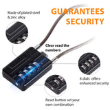 SEPOX® Versatile Twins Resettable 4 - Digit Combination Padlock with Extrem Long Cable – Personalized Password, Durable Vinyl Steel Cable, Multipurpose Lock for Suitcase, Gym – Black 32cm Cable
