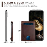 SERMAN BRANDS RFID Blocking Slim Bifold Genuine Leather Minimalist Front Pocket Wallets for Men with Money Clip Thin Mens (Texas Brown 1.0)