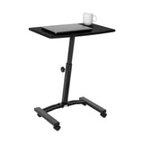Seville Classics Airlift Mobile Height Adjustable Laptop Stand Computer Workstation for Sitting Classroom Home Office Medical Table w/Wheels, Flat Desk 24