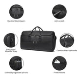 seyfocnia Carry On Garment Bag for Travel, Convertible Travel Garment Bag for Men Women, 2 in 1 Hanging Suitcase Suit Business Travel Bag, Black