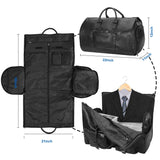 seyfocnia Carry On Garment Bag, Waterproof Mens Garment Bag for Travel Business, Large Leather Duffel Bag with Shoe Compartment - Black