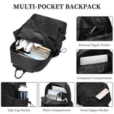 seyfocnia Gym Backpack for Men,Waterproof Travel Backpack With Shoe Compartment Lightweight Sports Gym Bag Casual Daypack - Black