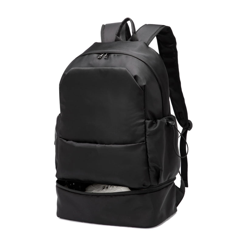 seyfocnia Gym Backpack for Men,Waterproof Travel Backpack With Shoe Compartment Lightweight Sports Gym Bag Casual Daypack - Black