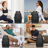 seyfocnia Gym Backpack for Men,Waterproof Travel Backpack With Shoe Compartment Lightweight Sports Gym Bag Casual Daypack - Black