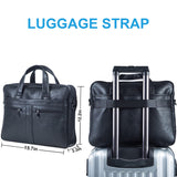 seyfocnia Men's Leather Messenger Bag, 17.3 Inches Laptop Briefcase Business Satchel Computer Handbag Shoulder Bag for Men - Black