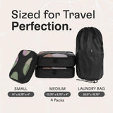 Shacke 6 Set Packing Cubes for Travel - Compression Packing Bags/Travel Organizer - Luggage Organizer Bags for Traveling - Travel Essentials for Women - Cruise Must Haves Packing List (Pure Black)