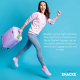 Shacke Luggage Tag Initial – Fully Bendable Tag w/Stainless Steel Loop (Letter G)