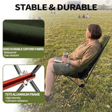 SHALLWE Lightweight Highback Camping Chairs, All Aluminum Frame Portable Folding Camp Chair, Compact for Backpacking, Hiking, Beach, Sports (Green)