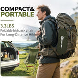 SHALLWE Lightweight Highback Camping Chairs, All Aluminum Frame Portable Folding Camp Chair, Compact for Backpacking, Hiking, Beach, Sports (Green)