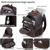 SHENHU Travel Laptop Backpack 17.3 inch XL Computer Backpack for Men Waxed Canvas College Daypack Business Backpack Black Gray