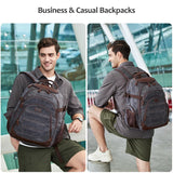 SHENHU Travel Laptop Backpack 17.3 inch XL Computer Backpack for Men Waxed Canvas College Daypack Business Backpack Black Gray