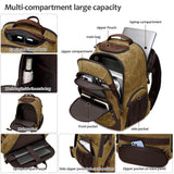 SHENHU Travel Laptop Backpack 17.3 inch XL Computer Backpack for Men Waxed Canvas College Daypack Business Backpack Brown