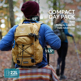 Sherpa Hiking Hydration Backpack – 22L Hiking Backpack with Water Bladder, Phone Compartment, Waterproof Zippers & Trekking Pole Holders