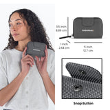 Sherpani Barcelona AT, Small Nylon Bifold Zipper Pocket Wallet for Men Women, Travel Bag for Men Women, RFID Protection, Unisex Travel Gift (Granite)