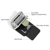 Sherpani Barcelona, Small Nylon Bifold Zipper Pocket Wallet, Travel Bag, RFID Protection, Travel Gift (Palm)