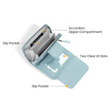 Sherpani Barcelona, Small Nylon Bifold Zipper Pocket Wallet, Travel Bag, RFID Protection, Travel Gift (Surf)