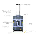 Sherpani Ciel, 22 Inch Rolling Duffel Bag With Wheels, Lightweight 2 Wheel Travel Luggage, 52L Duffle Suitcase for Women, Travel Gift (Dolomite)
