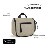 Sherpani Co - Pilot, Travel Toiletry Bag, Hanging Cosmetic Organizer, Water Resistant Makeup Bag, Shower Dopp Kit, Essentials Toiletries for Women, Travel Gift (Straw Signature)