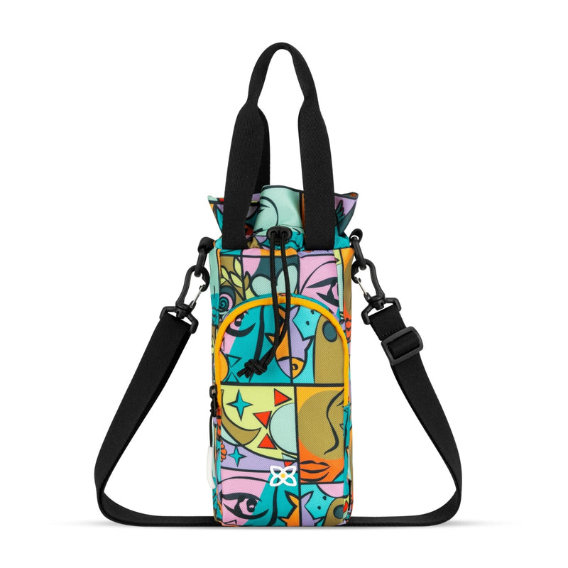 Sherpani Izzie, Water Bottle Holder with Adjustable Shoulder Strap, Hands - Free RFID Crossbody Water Bottle Carrier Bag w/Phone Pocket, Travel Gift, WaterBottle Tote for Women Walking, Hiking (Cloud9)