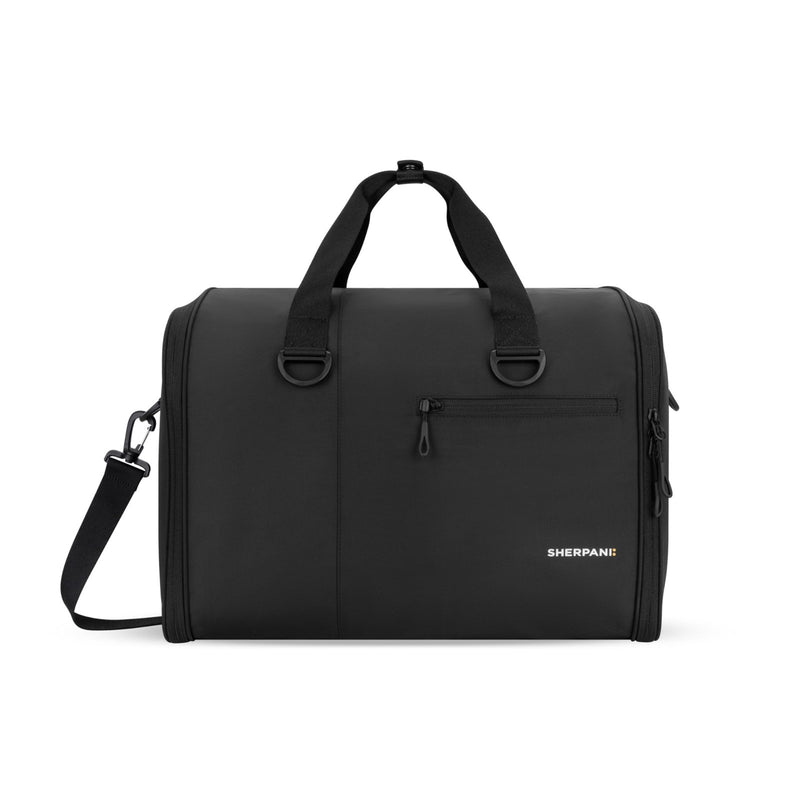 Sherpani Jaunt Garment Duffle Bag, Carry - On Garment Duffel, 34L Wrinkle - Free Travel Bag, Convertible Garment Duffle For Men Women, Unisex Travel Gift (Raven)