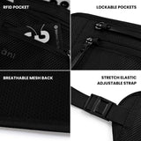 Sherpani Jett, Travel Money Belt, Secure Waist Bag, Slim Passport Holders, Blocking Hidden Wallet Belt Bag, Fanny Pack for Women, Travel Gift, RFID Protection (Carbon Signature)