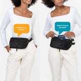 Sherpani Jett, Travel Money Belt, Secure Waist Bag, Slim Passport Holders, Blocking Hidden Wallet Belt Bag, Fanny Pack for Women, Travel Gift, RFID Protection (Carbon Signature)