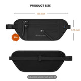 Sherpani Jett, Travel Money Belt, Secure Waist Bag, Slim Passport Holders, Blocking Hidden Wallet Belt Bag, Fanny Pack for Women, Travel Gift, RFID Protection (Carbon Signature)