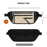 Sherpani Jett, Travel Money Belt, Secure Waist Bag, Slim Passport Holders, Blocking Hidden Wallet Belt Bag, Fanny Pack for Women, Travel Gift, RFID Protection (Straw Lite)