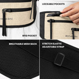 Sherpani Jett, Travel Money Belt, Secure Waist Bag, Slim Passport Holders, Blocking Hidden Wallet Belt Bag, Fanny Pack for Women, Travel Gift, RFID Protection (Straw Lite)