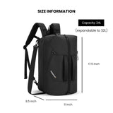 Sherpani Juno, 2 in 1 Travel Backpack, Expandable Carry - On, Duffel Bag, Fits 15 Inch Laptop for Travel, Sport, Hiking (Raven)
