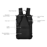 Sherpani Juno, Convertible Duffel Backpack, Expandable Carry - On, Shoulder Bag for Women, Fits 15 Inch Laptop for Travel, Sport, Hiking(Black)