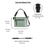 Sherpani Mei, Small Anti Theft Crossbody Purse, Lightweight Cross Body Bag, Handbags, Fashion Trio Bag for Women with Metal Hardware, Travel Gift for Women (Aloe Mist Signature)