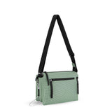 Sherpani Mei, Small Anti Theft Crossbody Purse, Lightweight Cross Body Bag, Handbags, Fashion Trio Bag for Women with Metal Hardware, Travel Gift for Women (Aloe Mist Signature)