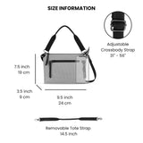 Sherpani Mei, Small Anti Theft Crossbody Purse, Lightweight Cross Body Bag, Handbags, Fashion Trio Bag for Women with Metal Hardware, Travel Gift for Women (Sterling)