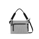 Sherpani Mei, Small Anti Theft Crossbody Purse, Lightweight Cross Body Bag, Handbags, Fashion Trio Bag for Women with Metal Hardware, Travel Gift for Women (Sterling)