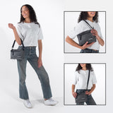 Sherpani Mei, Small Anti Theft Crossbody Purse, Lightweight Cross Body Bag, Handbags, Fashion Trio Bag with Metal Hardware, Travel Gift (Granite)