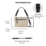 Sherpani Mei, Small Anti Theft Crossbody Purse, Lightweight Cross Body Bag, Handbags, Fashion Trio Bag with Metal Hardware, Travel Gift (Straw)