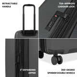 Sherpani Meridian, 22 Inch Carry On Luggage Airline Approved, Rolling Hardside Suitcase 22x14x9, Hard Shell Luggage with Double Spinner Wheels, Expandable Suitcase for Men Women, Travel Gift (Black)