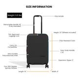 Sherpani Meridian, 22 Inch Carry On Luggage Airline Approved, Rolling Hardside Suitcase 22x14x9, Hard Shell Luggage with Double Spinner Wheels, Expandable Suitcase for Men Women (Chromatic)