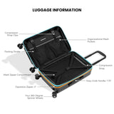 Sherpani Meridian, 22 Inch Carry On Luggage Airline Approved, Rolling Hardside Suitcase 22x14x9, Hard Shell Luggage with Double Spinner Wheels, Expandable Suitcase for Men Women (Chromatic)
