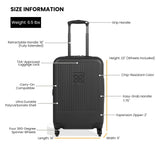Sherpani Meridian, 22 Inch Carry On Luggage Airline Approved, Rolling Hardside Suitcase 22x14x9, Travel Luggage for Women, Expandable Suitcase, Travel Gift (Black)
