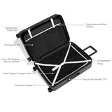 Sherpani Meridian, 22 Inch Carry On Luggage Airline Approved, Rolling Hardside Suitcase 22x14x9, Travel Luggage for Women, Expandable Suitcase, Travel Gift (Black)