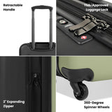 Sherpani Meridian, 22 Inch Carry On Luggage Airline Approved, Rolling Hardside Suitcase 22x14x9, Travel Luggage for Women, Expandable Suitcase, Travel Gift (Sage)